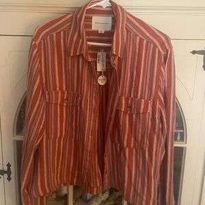 Aeropostale Rust and Lavender Striped Shirt